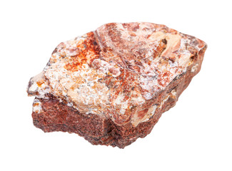 rough Rhyolite rock isolated on white