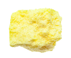 pure rough Sulphur (Sulfur) rock isolated