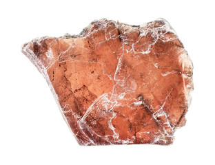 brown muscovite mica isolated on white