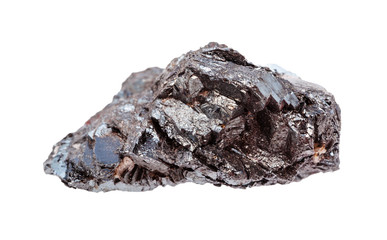raw crystallin Hematite (iron ore) rock isolated