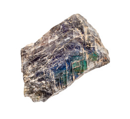 raw Labradorite stone isolated on white