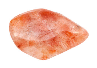polished Sunstone (heliolite) gem stone isolated