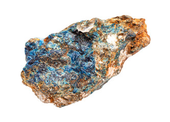 raw Lazulite rock isolated on white