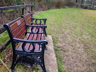  close and selective focus on benches in rural England