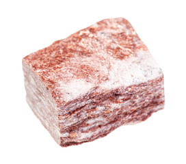 rough red Aventurine rock isolated on white