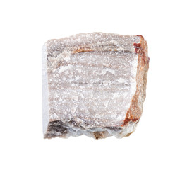 unpolished rhyolite rock isolated on white