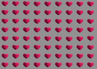 colored background with pink and red hearts for Valentine's Day