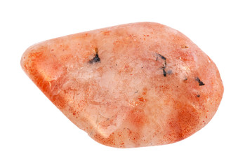 polished Sunstone (heliolite) gemstone isolated