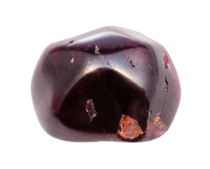 tumbled Almandine garnet gem stone isolated