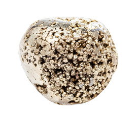 rolled Pyrite (fool's gold) stone isolated
