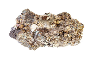raw druse of Pyrite crystals isolated