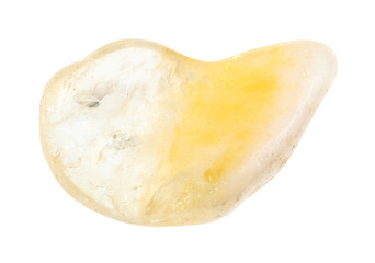 Fototapeta na wymiar polished citrine (yellow quartz) gemstone isolated