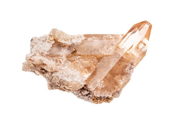 raw Topaz crystal isolated on white