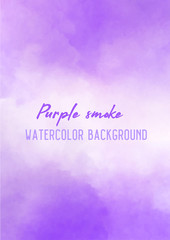 Abstract purple watercolor background. Lavender color, delicate postcard or invitation.