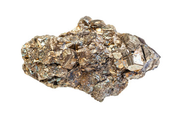rough druse of Pyrite crystals isolated