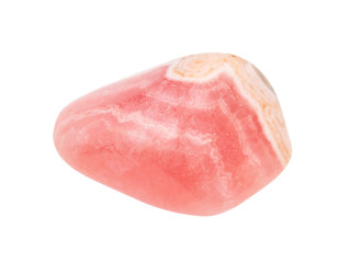 tumbled banded Rhodochrosite gemstone isolated