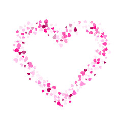 Hearts confetti flying vector background graphic design.