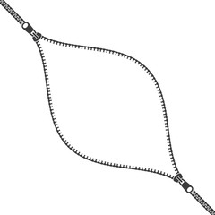 Vector black opening zipper with white base © Jan