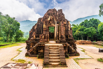Ruins of Old hindu My Son temple in Vietnam
