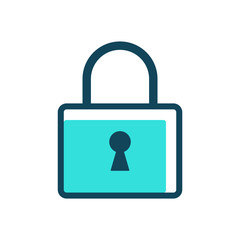 blue padlock icon on white background