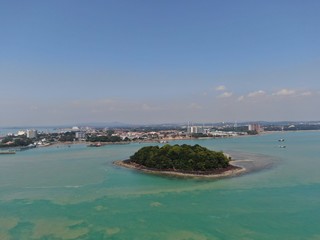 Naklejka na ściany i meble Port Dickson, Negeri Sembilan / Malaysia - January 25, 2020: The Beaches and Coastlines of the Seaside Town Port Dickson