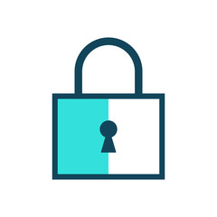 Padlock icon vector in outline style