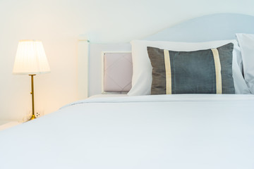 Pillow on bed decoration interior of bedroom interior