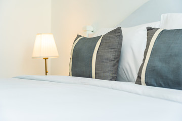 Pillow on bed decoration interior of bedroom interior