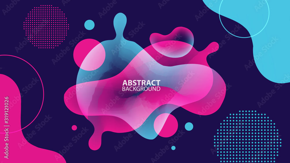 Aufkleber Abstract liquid background. Dynamic fluid shapes composition. Futuristic gradient. Vector illustration.