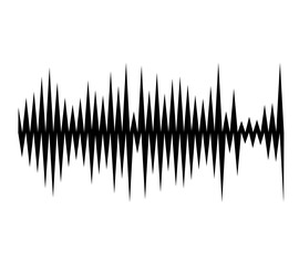 Black music sound waves. Audio technology, musical pulse. Vector object for design, mockup.