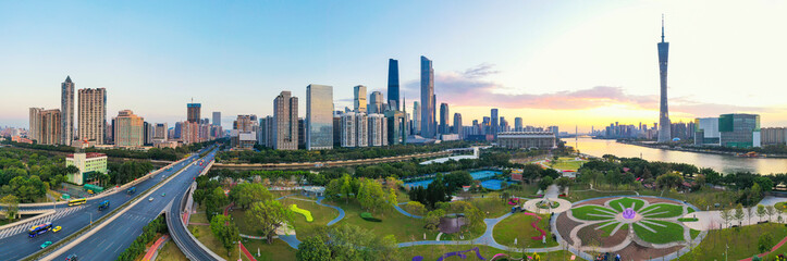 Naklejka premium Aerial photo of Zhujiang New Town, Guangzhou, China