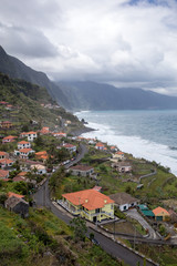 View of the Northern coastline of Madeira, Portugal,