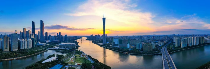 Poster Aerial photo of Zhujiang New Town, Guangzhou, China © zhonghui