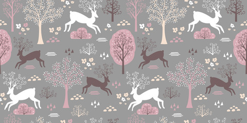 adorable animal illustration seamless pattern for kids project, fabric, scrapbooking, crafting, invitation and many more