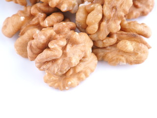 walnuts on a white background