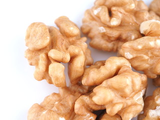 walnuts on a white background
