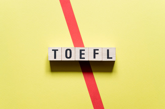 Toefl word concept on cubes