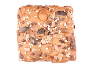 cookies with nuts on a white background