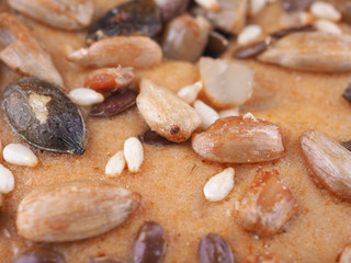 appetizing cookies with nuts close-up