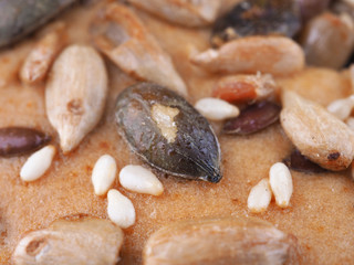 appetizing cookies with nuts close-up