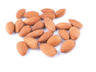 almonds on a white background
