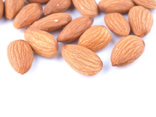 almonds on a white background