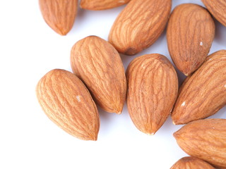 almonds on a white background