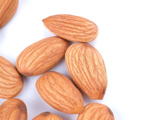 almonds on a white background