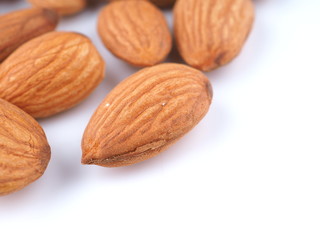 almonds on a white background