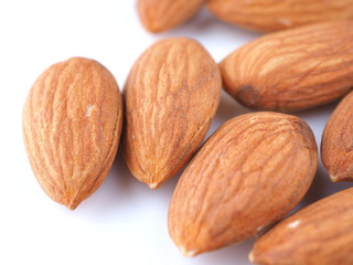 almonds on a white background