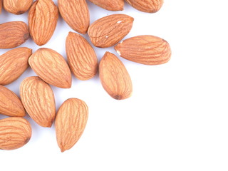 almonds on a white background