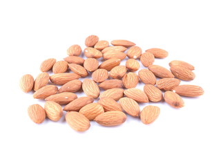 almonds on a white background
