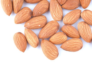 almonds on a white background