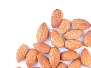 almonds on a white background